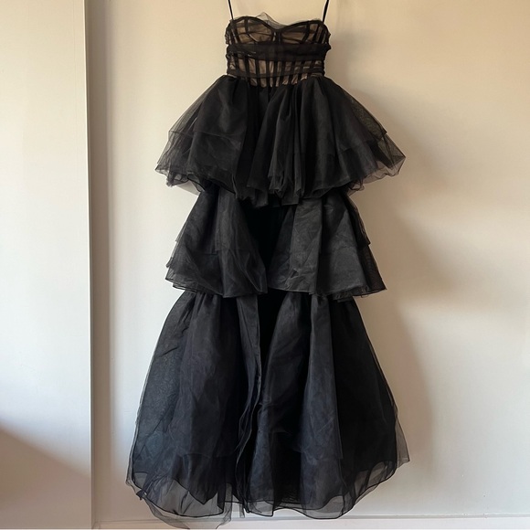 NBD Paula Gown in Black Tulle Maxi Dress Size XS - Picture 3 of 8